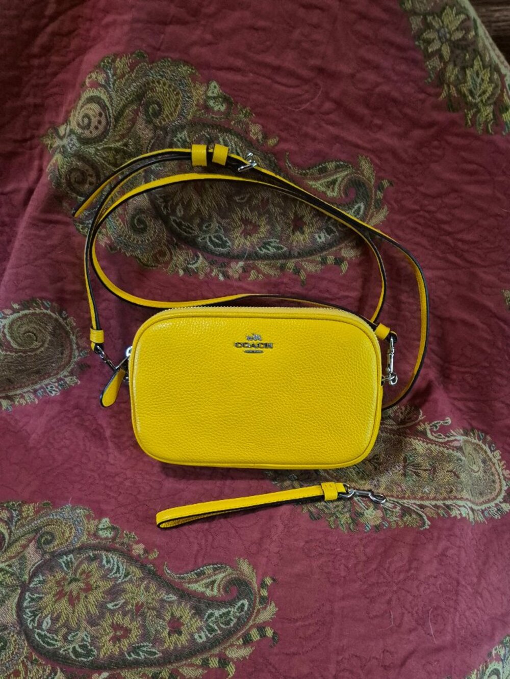 Coach Leather Small 2-Zip Shoulder/Wrist Bag